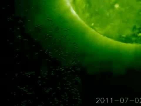 NASA stereo telescope pictures of UFO 's around sun July 2th 2011
